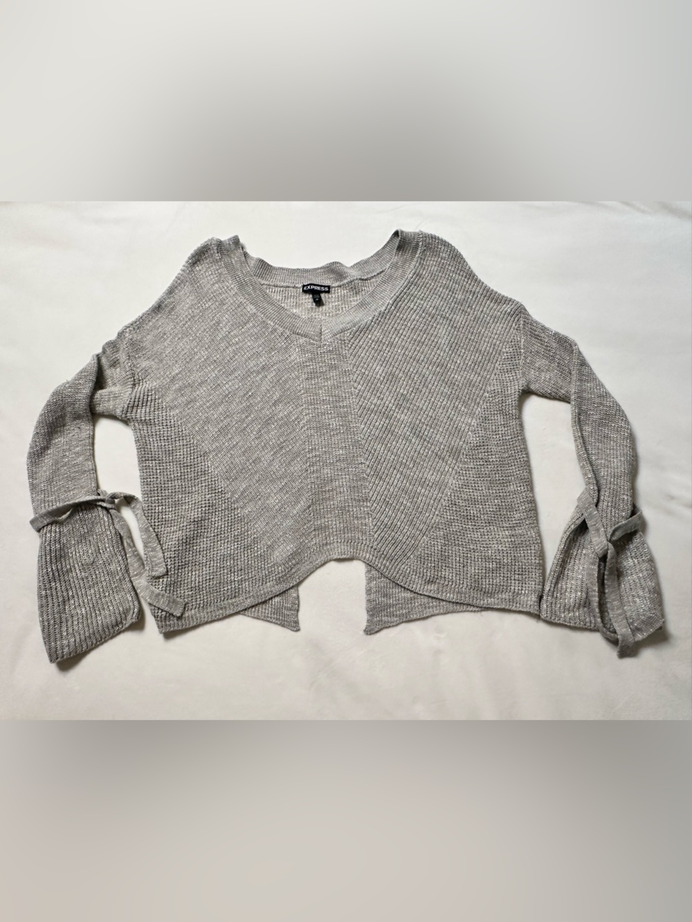 Express Knit Tie Sleeve Sweater